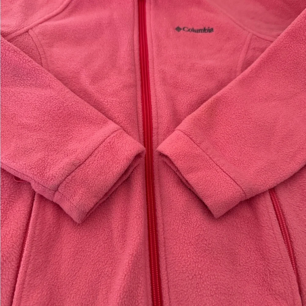 Columbia Kids pink Girls size M full zip  Fleece Jacket